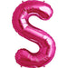 34'' Super Shape Foil Letter S - Magenta