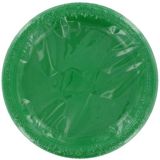 12pk Emerald Green Plastic Dessert Plates