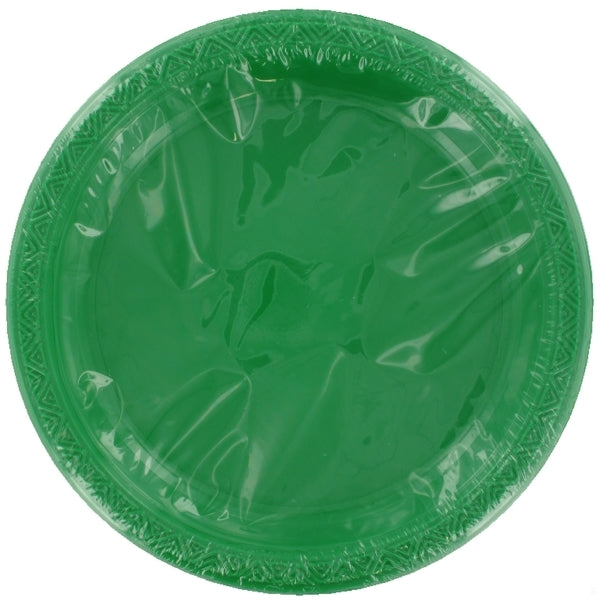 12pk Emerald Green Plastic Dessert Plates