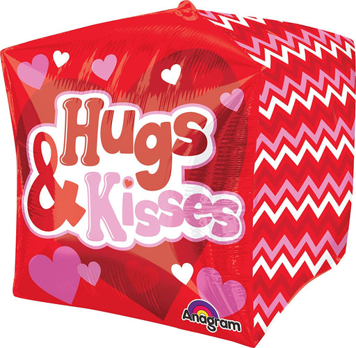 15'' Love Hugs & Kisses Cubez Foil Balloon
