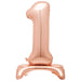 Rose Gold Number 1 Shaped Standing Foil Balloon 30"