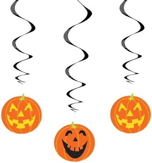 Pumpkin Hanging Swirl Decorations, 26'', 3pk