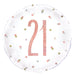 Birthday Rose Gold Glitz Number 21 Round Foil Balloon 18''