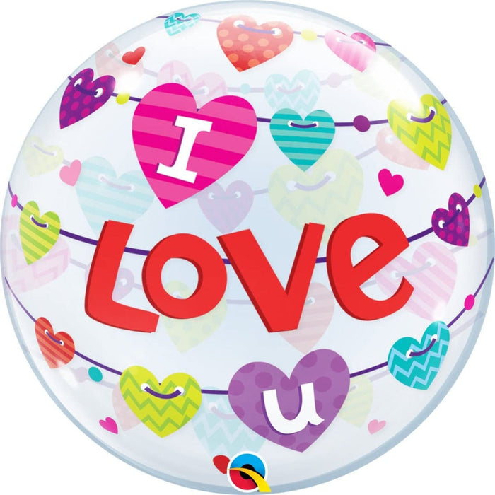 22'' Bubble I Love You Banners Hearts