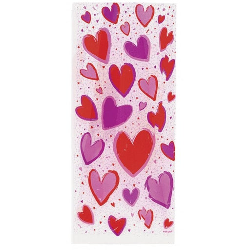 Valentine's Day Heart Cello Bags 20pk