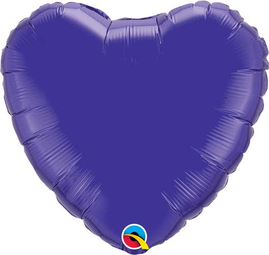 18 Inch Heart Quartz Purple Plain Foil (Flat)