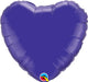 18 Inch Heart Quartz Purple Plain Foil (Flat)