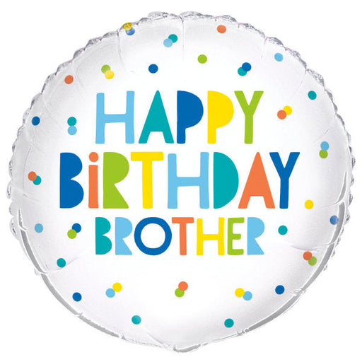Happy Birthday Brother Round Foil Balloon 18''