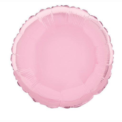 Pastel Pink Solid Round Foil Balloon 18"