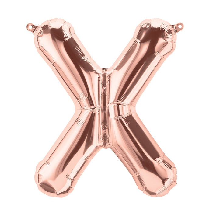 16'' Foil Letter X - Rose Gold Packaged Air Fill