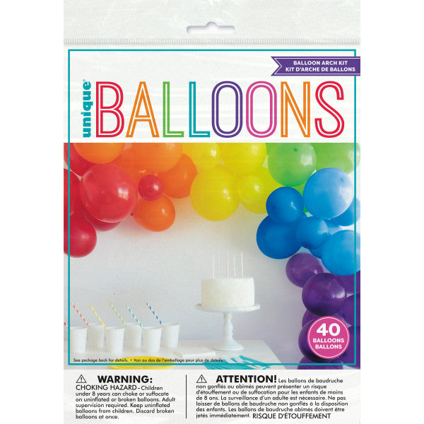 Rainbow Latex Balloon Arch Kit 40pc