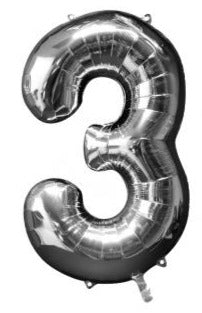 34'' Shape Foil Number 3 -  Silver (Anagram)