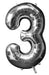 34'' Shape Foil Number 3 -  Silver (Anagram)