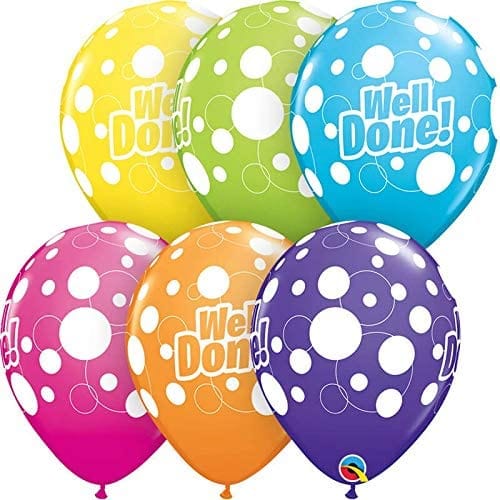Qualatex Latex Balloons 11'' Round Well Done Dots 25pk