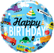 Qualatex Foil Balloon 18" Happy Birthday Transportation Balloon