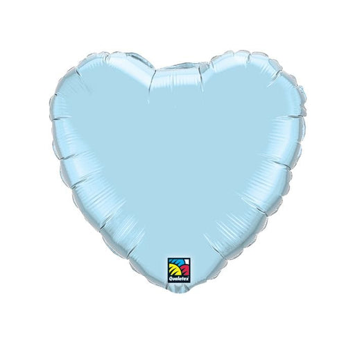 Qualatex 18'' HEART PEARL LT BLUE PLAIN FOIL