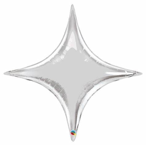 Qualatex 20'' Silver Pointed Star (Flat)
