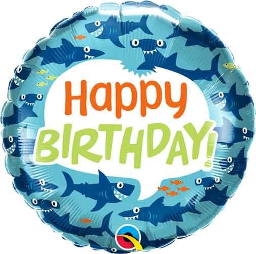 Qualatex Foil Balloon Fun Shark Happy Birthday 18" Foil