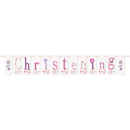 Unique Party Bunting Christening Banner