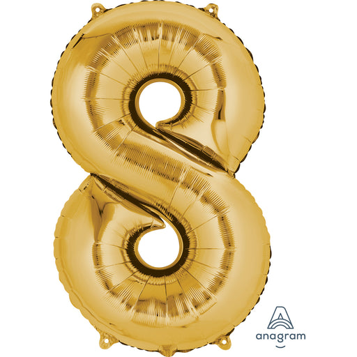 34'' Shape Foil Number 8 - Gold (Anagram)