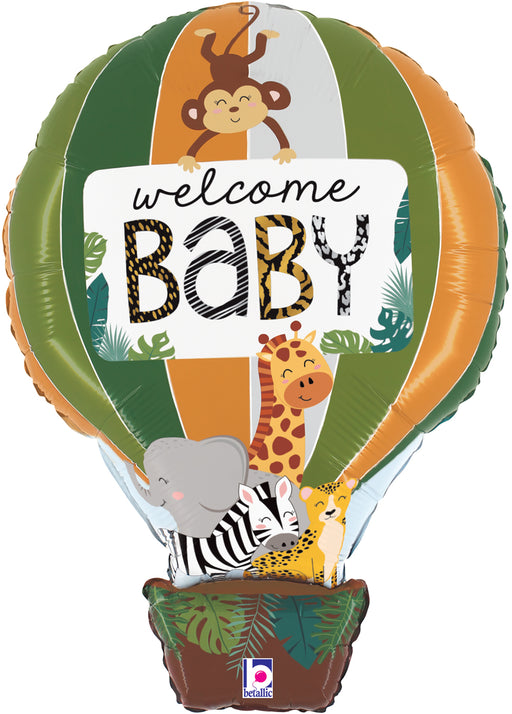 Welcome Baby Hot Air Jungle Balloon 30 Inch