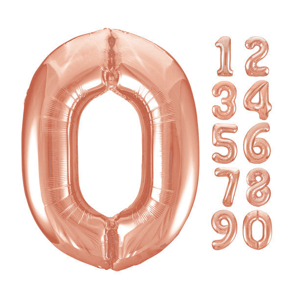 Rose Gold Number 0 Shaped Foil Balloon 34''