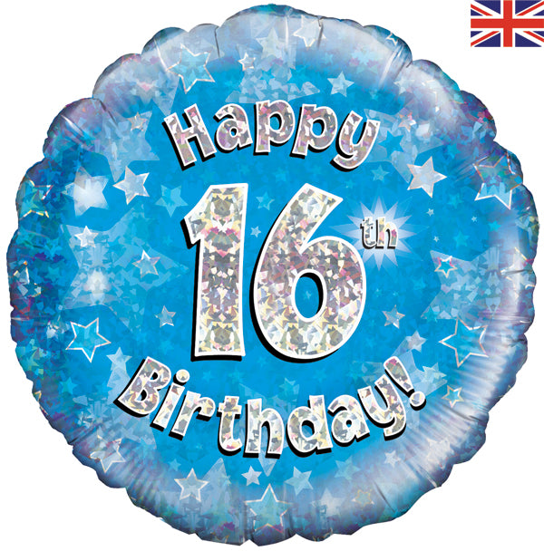 18'' Foil Happy 16th Birthday Blue