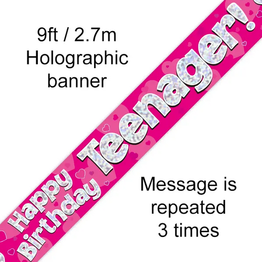 Teenager Pink Foil Banner