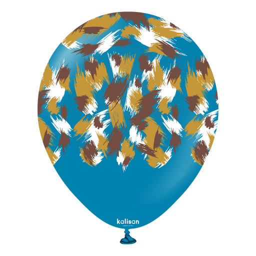 12" Deep Blue Safari Savanna Print Balloons (25pk)