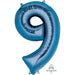 34'' Shape Foil Number 9 - Blue