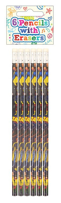 SuperHero Pencils with Erasers (6 pieces)