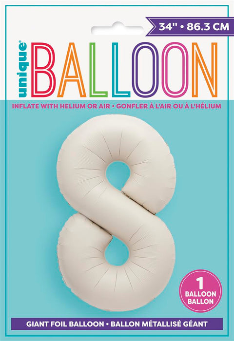 34" Nude Number 8 Foil Balloon