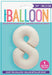 34" Nude Number 8 Foil Balloon