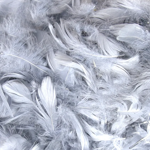 Silver Eleganza Feathers Mixed Sizes 3'' - 5'' (50G Bag)