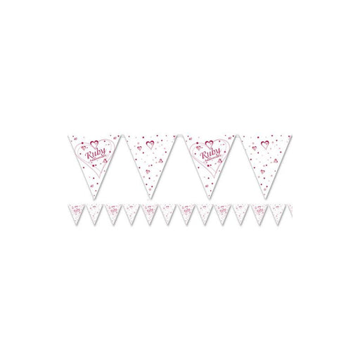 Ruby Anniversary Paper Flag Bunting 3.7M