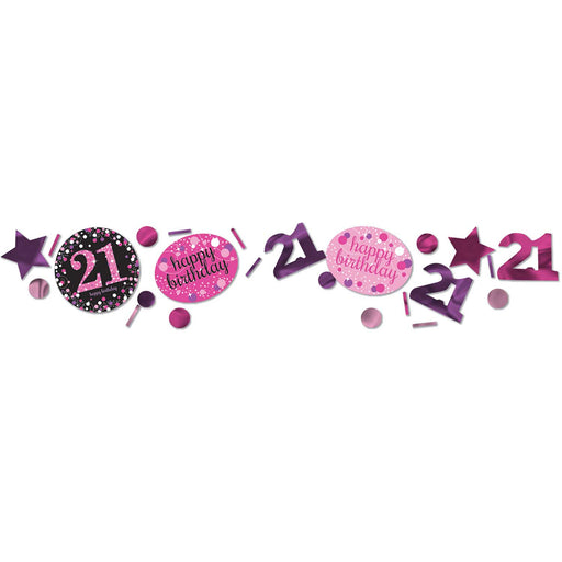 Pink Sparkling Celebration 21st 3 Pack Value Confetti 34g