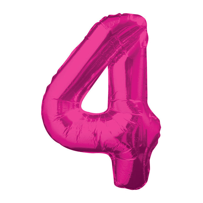 34'' Shape Foil Number 4 - Pink (Unique)