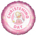 17" Christening Day Bear Balloon - Pink