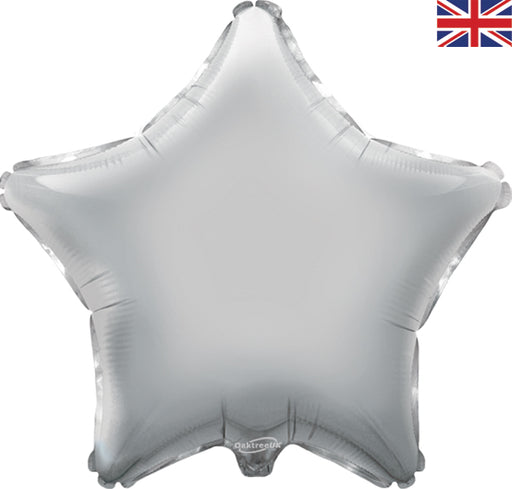 19'' Packaged Silver Star Foil Balloon