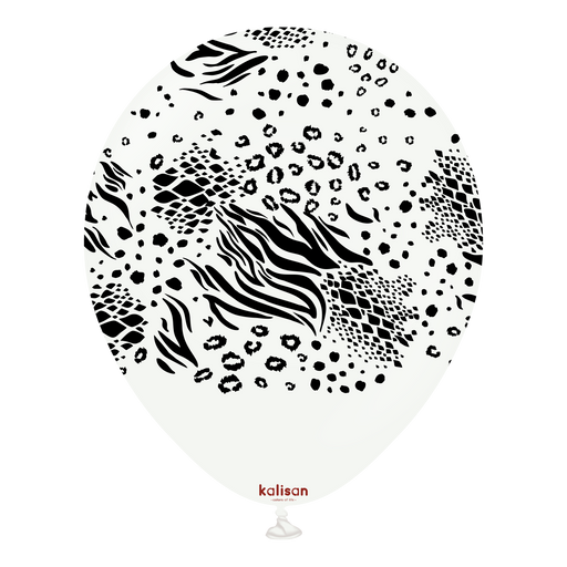 12" White (Black) Mutant Safari Balloons (25pk)