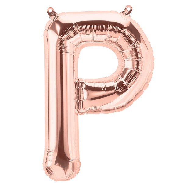 16'' Foil Letter P - Rose Gold Packaged Air Fill