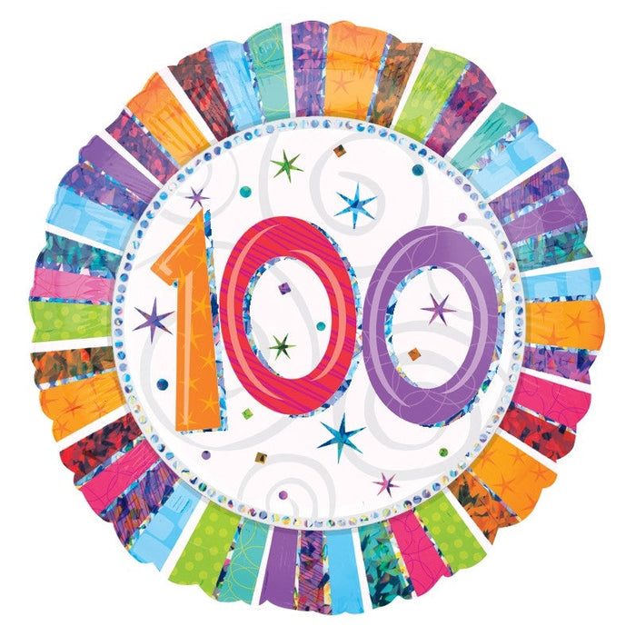 18'' Foil Radiant Birthday 100