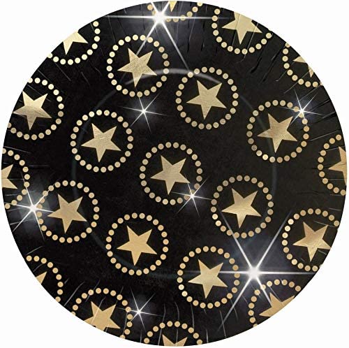 Hollywood Gold Stars Metallic Plates 26.6Cm 8pk