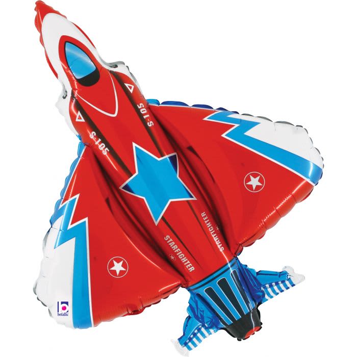 Red Fighter Jet Foil Balloon 38 Inch