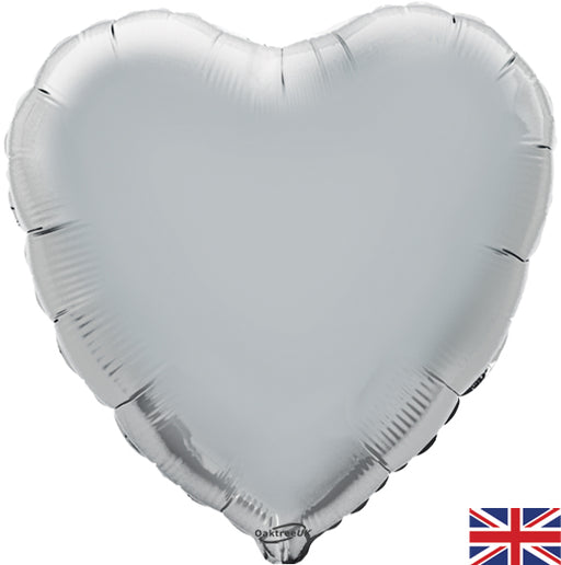 18'' Packaged Heart Silver Foil Balloon