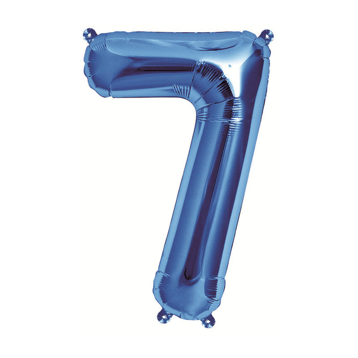 16'' Foil Number 7 - Blue Packaged Air Fill