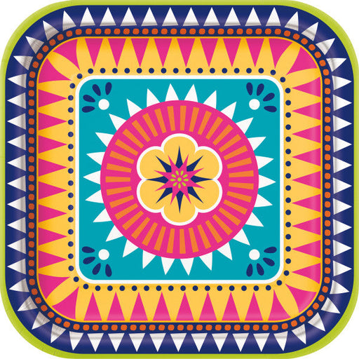 Boho Fiesta Square 9" Dinner Plates (8pk)