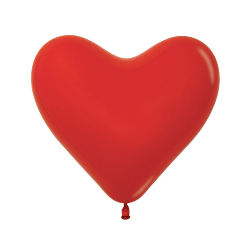 Semperrtex 6'' Fashion Solid Red Heart 100pk