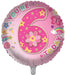 Sensations Balloons Foil Balloon Flowers / Pink 6th Birthday 18 Inch Foil Balloon