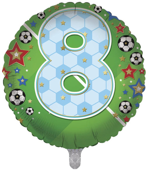 Sensations Balloons Foil Balloon Football / Soccer 8th Birthday 18 Inch Foil Balloon